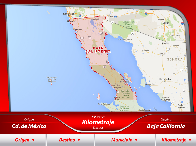 Transportes de la Ciudad de México a Baja California